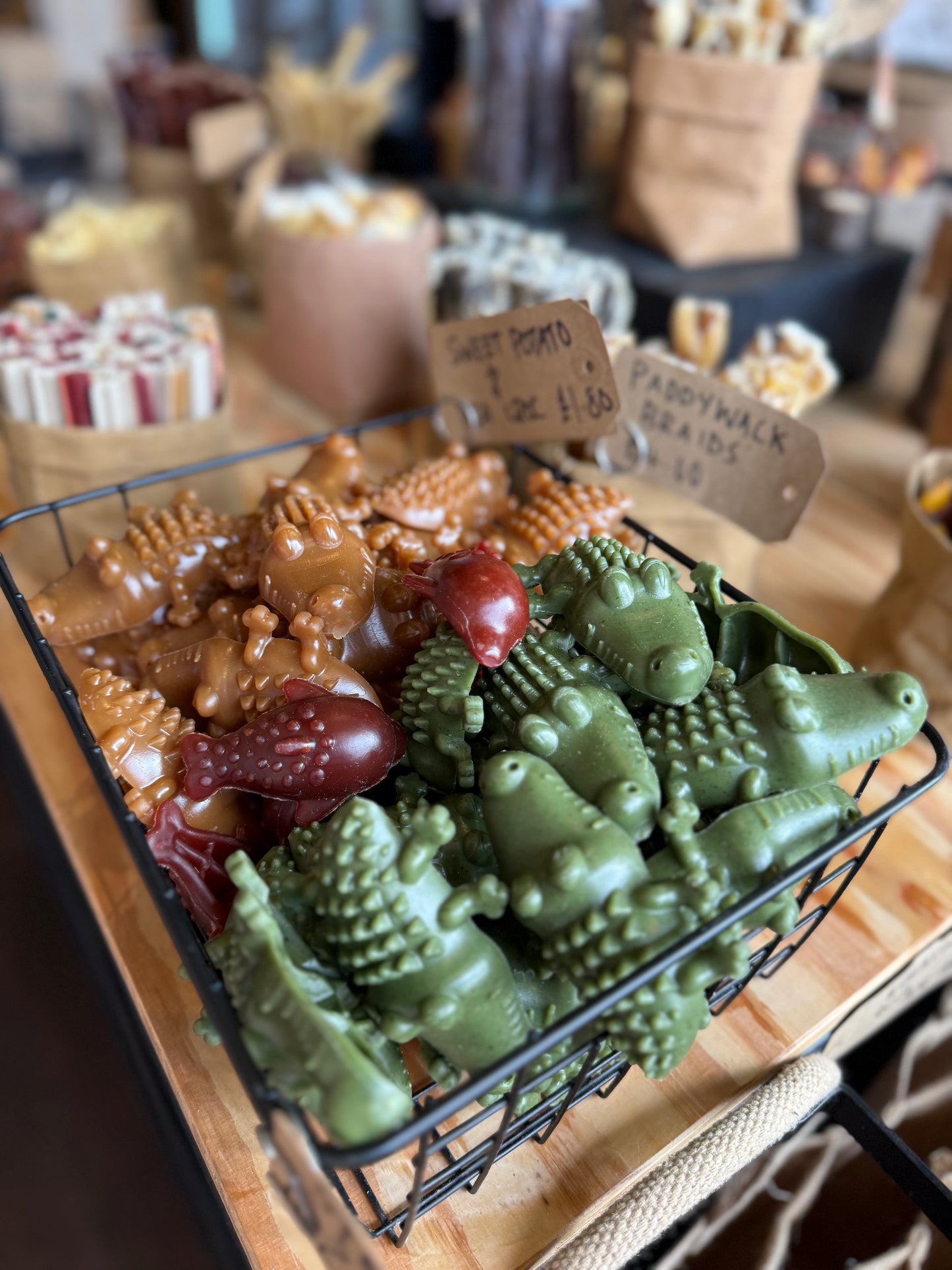 Sweet Potato & Pea Vege Crocodile or Sweet Potato & Peanut Butter